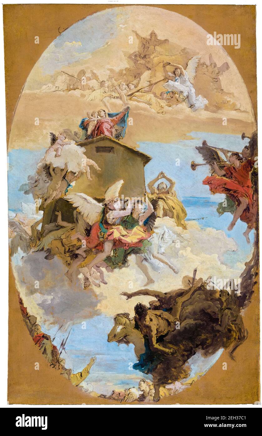 Giovanni Battista Tiepolo, il Miracolo della Santa Casa di Loreto, pittura, 1743 Foto Stock