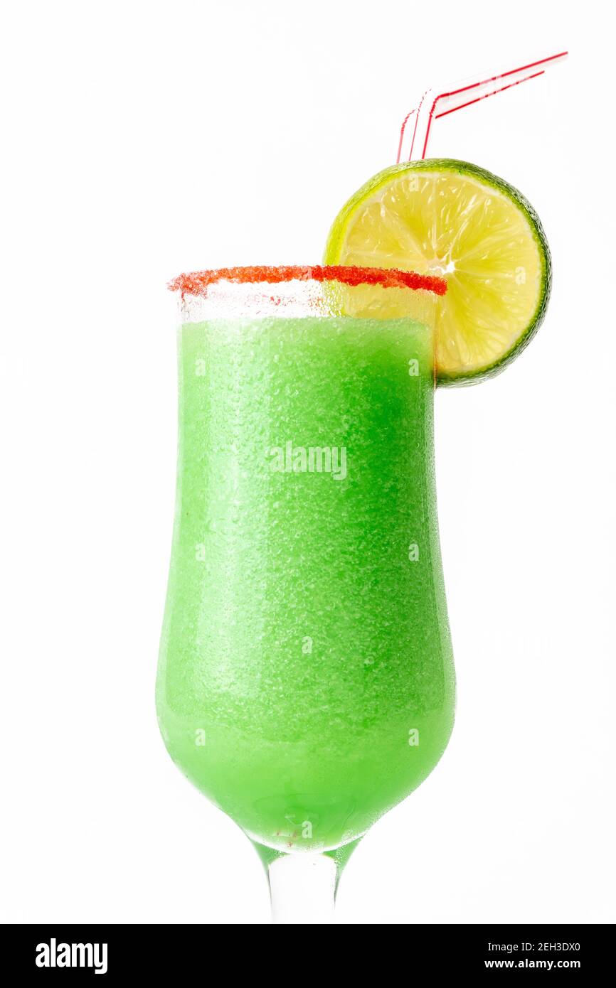 Macro cocktail Margarita in colori vivaci Foto Stock