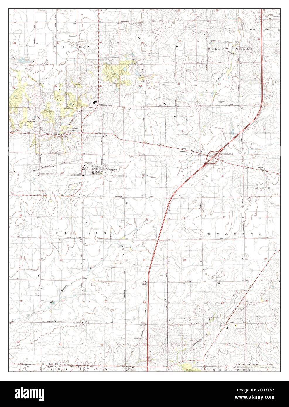 Compton, Illinois, mappa 1993, 1:24000, Stati Uniti d'America da Timeless Maps, dati U.S. Geological Survey Foto Stock