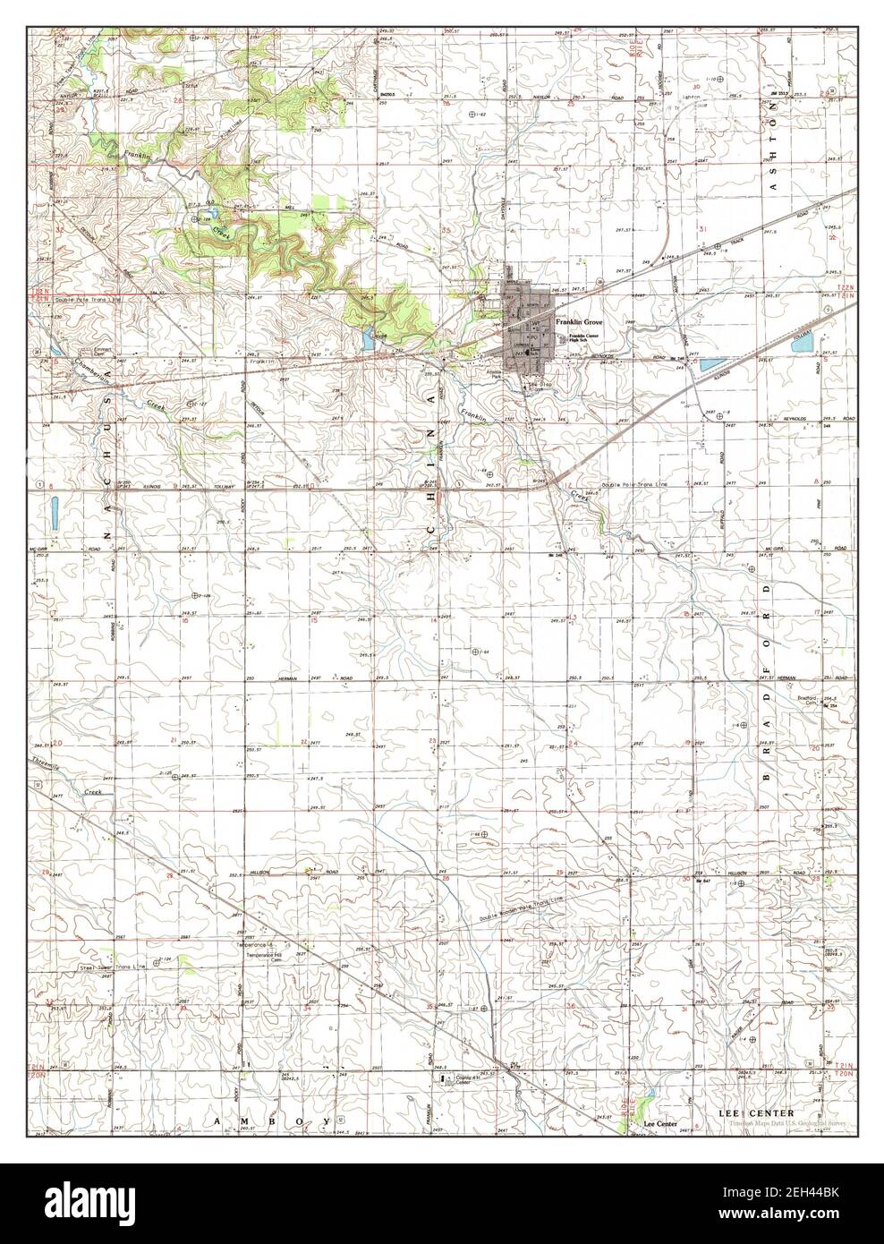 Franklin Grove, Illinois, mappa 1983, 1:24000, Stati Uniti d'America da Timeless Maps, dati U.S. Geological Survey Foto Stock