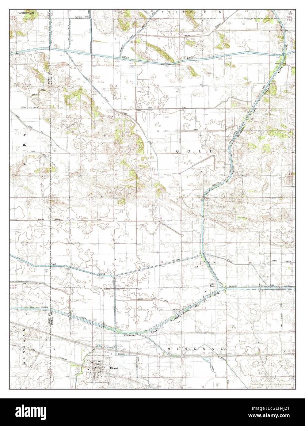 Mineral, Illinois, mappa 1983, 1:24000, Stati Uniti d'America da Timeless Maps, dati U.S. Geological Survey Foto Stock