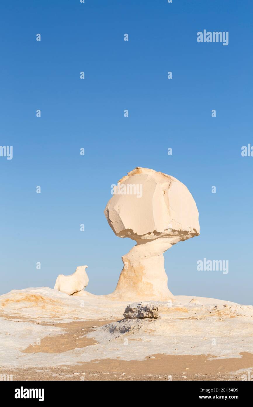 Formazioni rocciose, deserto bianco, deserto libico occidentale, Egitto Foto Stock