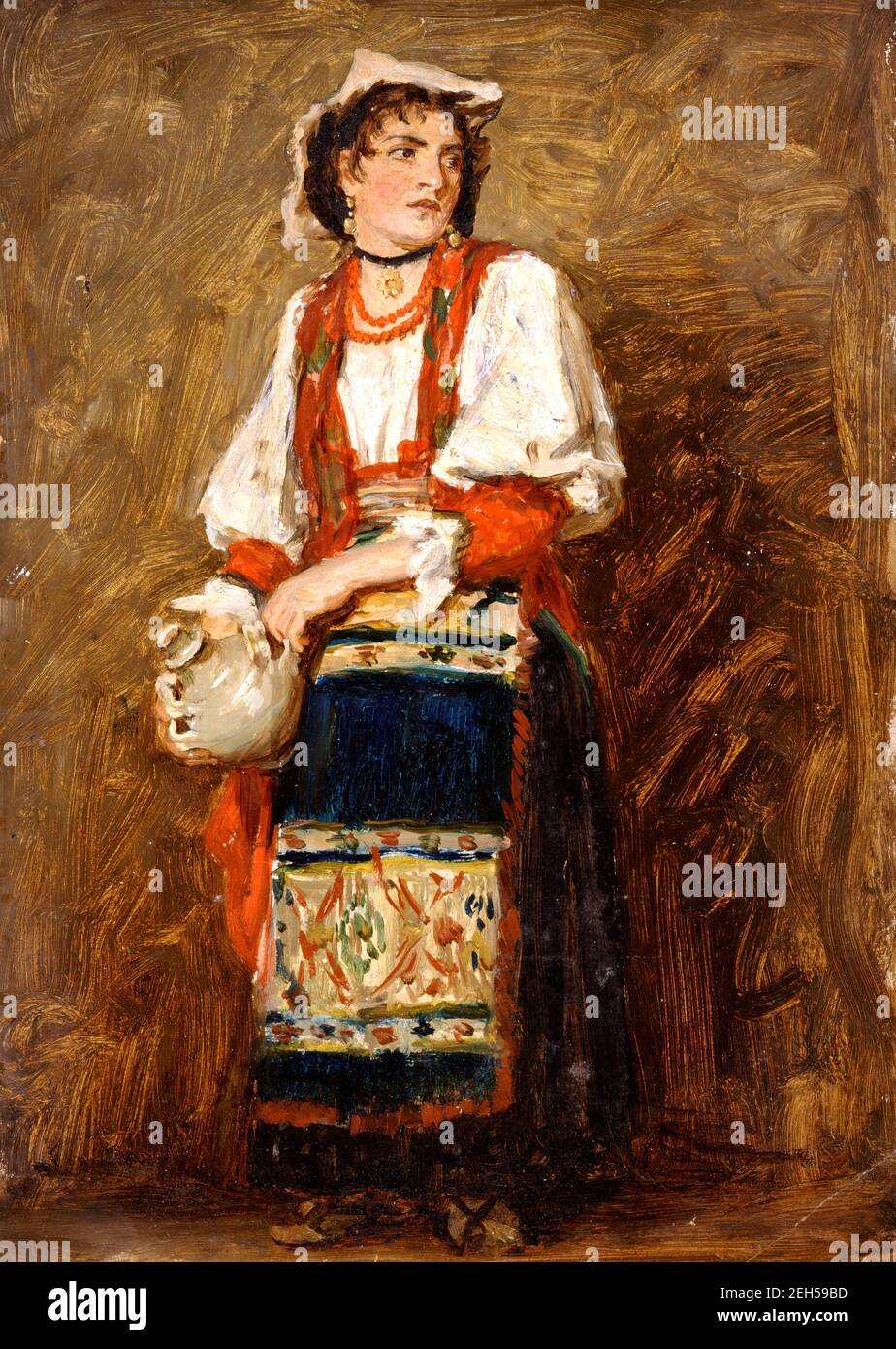 Studio di un italiano (Savoy?) Ragazza contadina, 1874-1880. Foto Stock