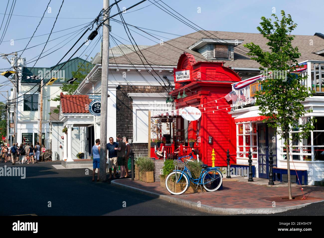Vista su Commercial St, Provincetown, Cape Cod, Massachusetts, Stati Uniti Foto Stock