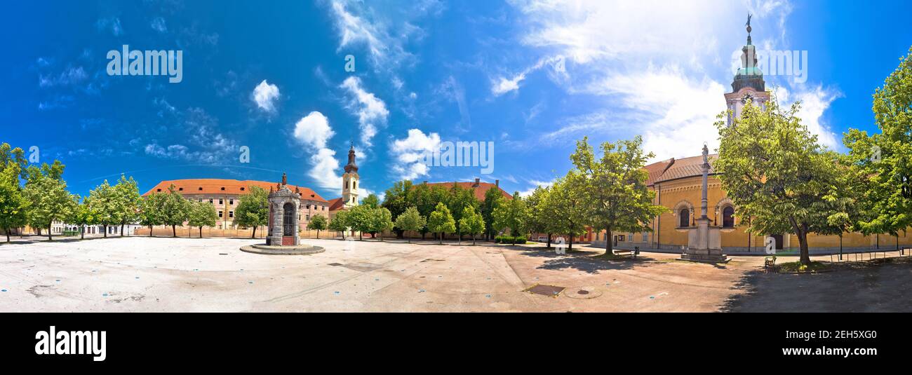 Città di Karlovac piazza principale architettura e natura vista panoramica, centrale Croazia Foto Stock