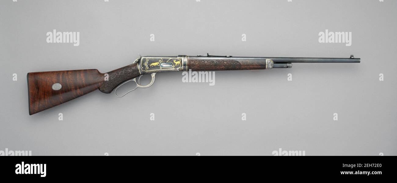 Winchester modello 1894 Takedown Rifle (n. di serie 311946) con Box of sights, American, New Haven, Connecticut, 1906. Foto Stock