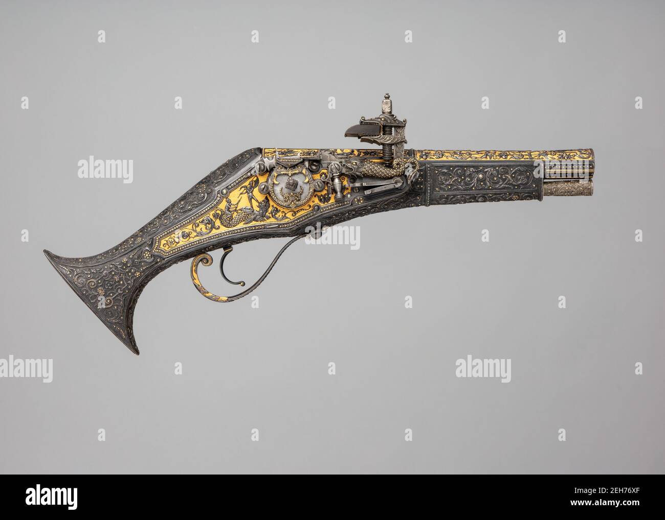 Pistola Wheellock realizzata per Massimiliano i di Baviera (1573-1651), tedesco, Monaco, ca. 1600-1610. Foto Stock