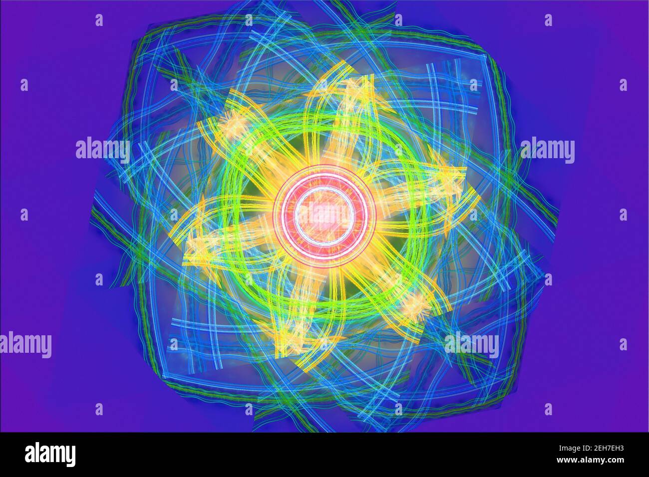 Purple Illustrazione fisica Scienza Quantum Filosofia tempo di Therory dimensioni di viaggio Foto Stock