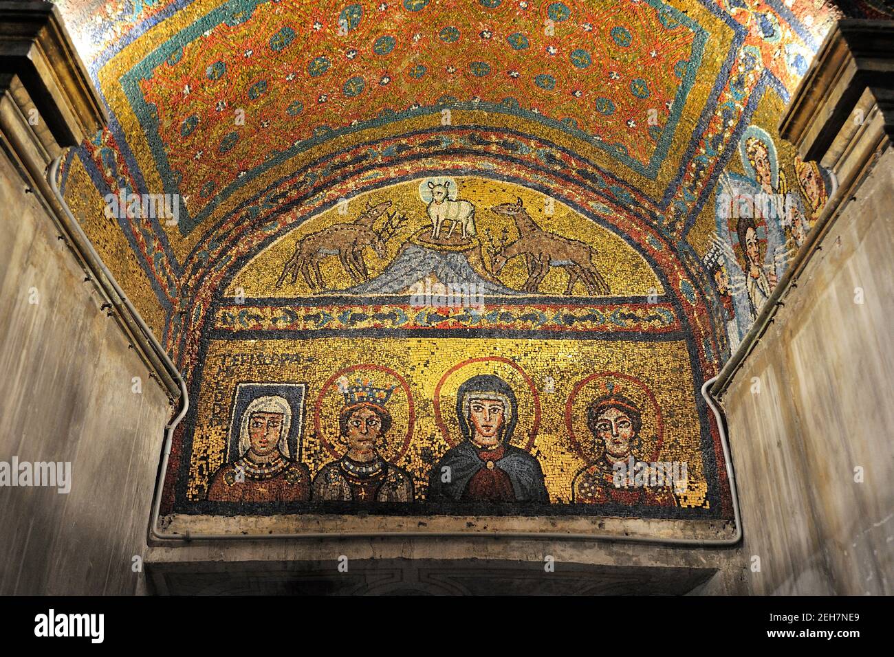 Italia, Roma, basilica di Santa Prassede, cappella di San Zenone, mosaici (IX secolo) Foto Stock