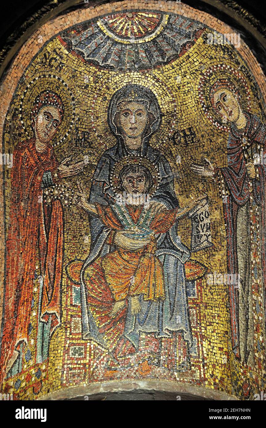Italia, Roma, basilica di Santa Prassede, cappella di San Zenone, mosaici (IX secolo) Foto Stock