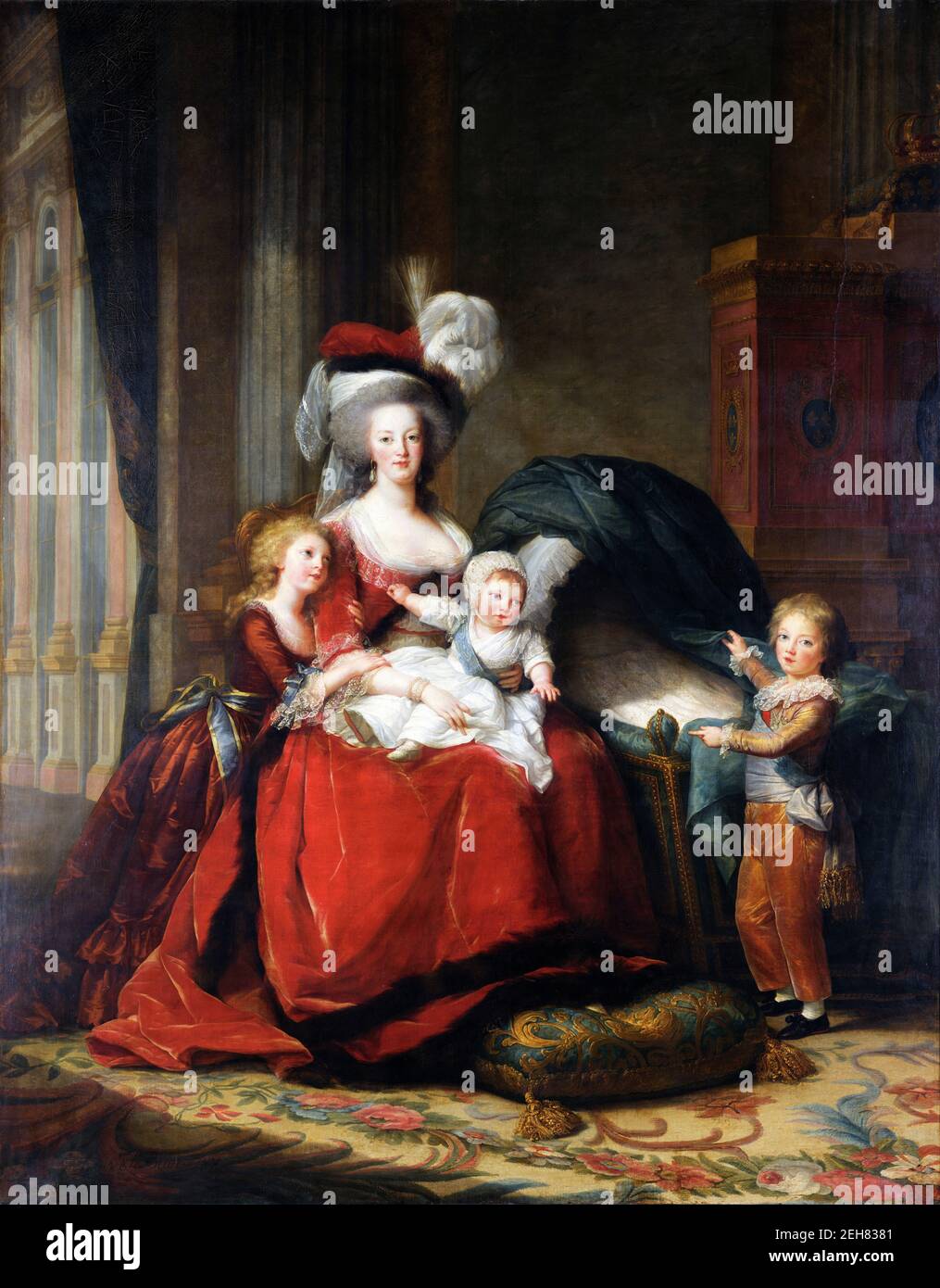 Maria Antonietta. Ritratto di Maria Antonietta di Lorena-Asburgo (1755-1793), regina di Francia, e dei suoi figli di Élisabeth Vigée le Brun, olio su tela, 1787 Foto Stock