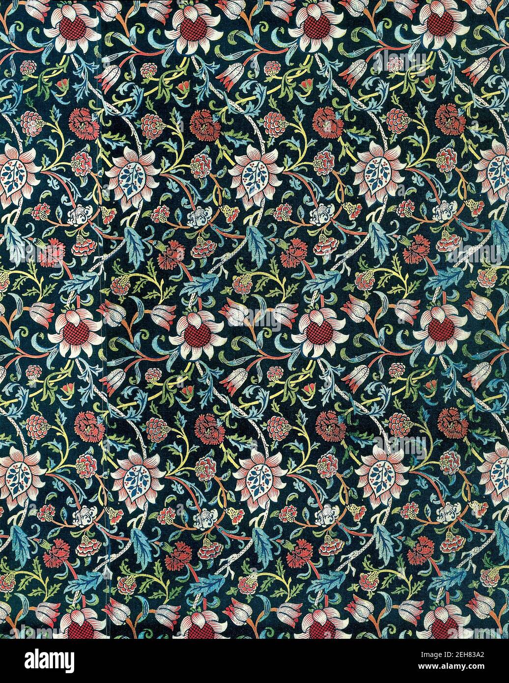 Design tessile 'Evenlode' di William Morris (1834-1896) Foto Stock