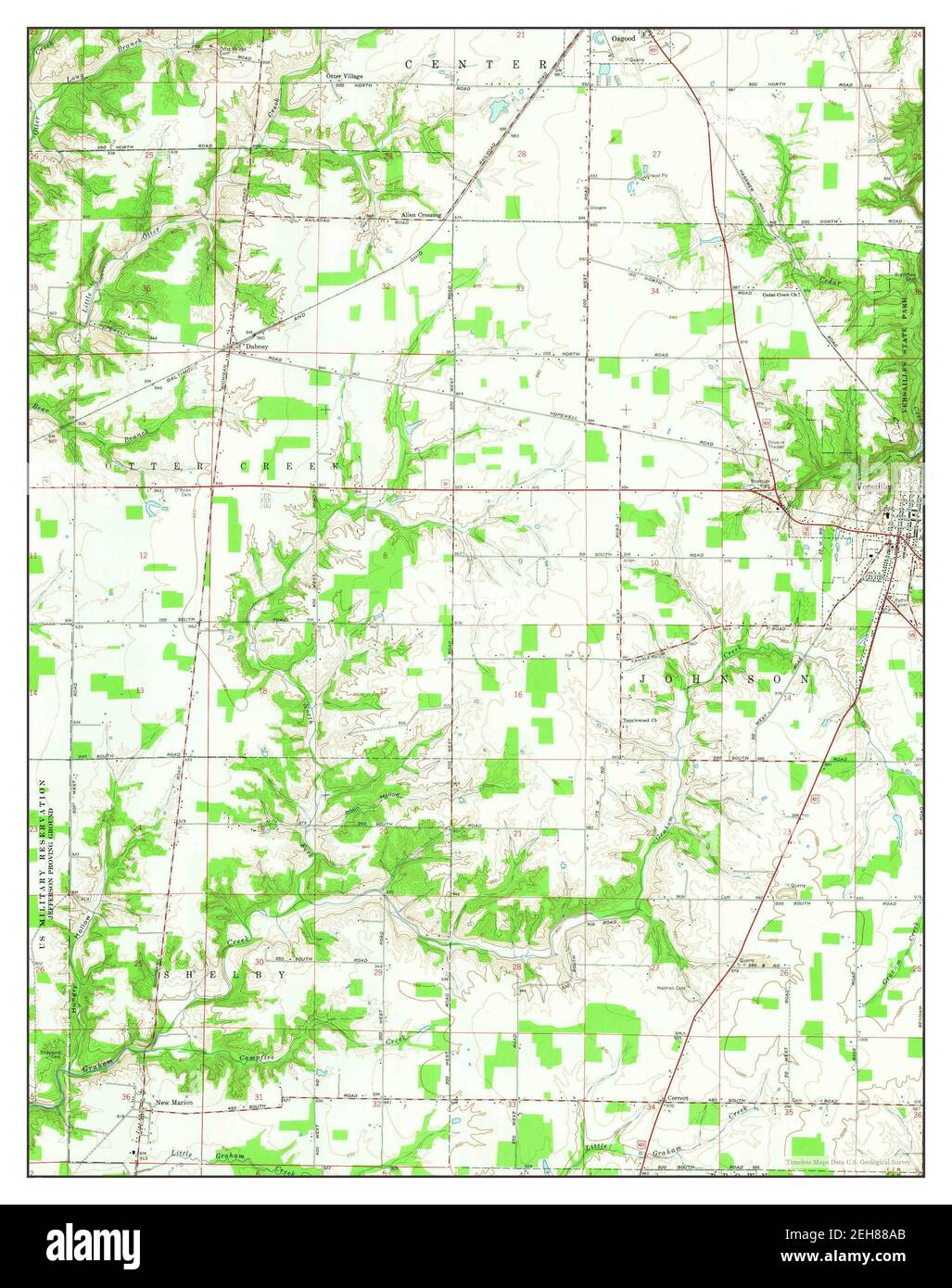 Versailles indiana mappa immagini e fotografie stock ad alta