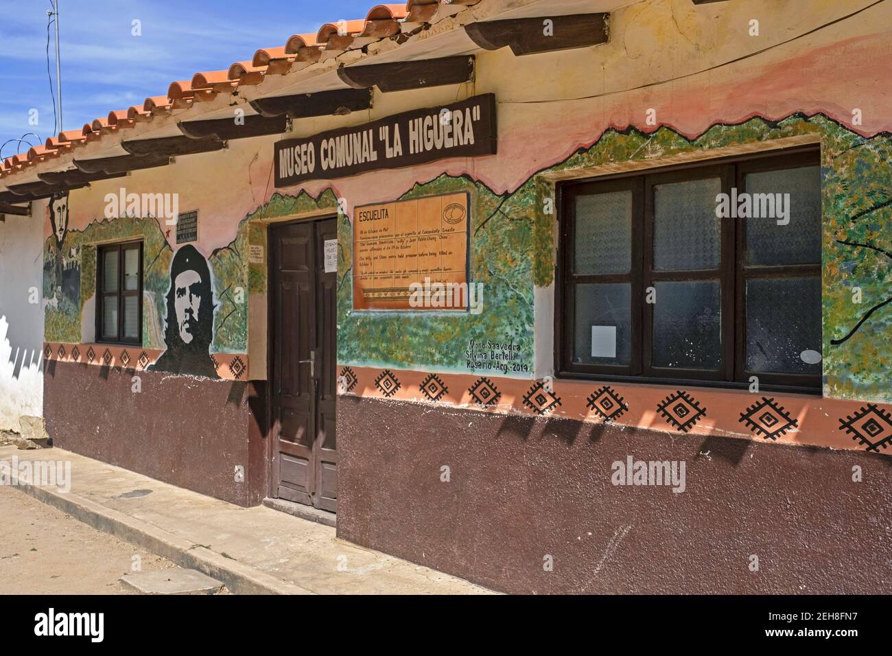 Museo Comunal de la Higuera, museo ed ex scuola dove che Guevara è stato tenuto prigioniero e giustiziato nel villaggio la Higuera, Santa Cruz, Bolivia Foto Stock