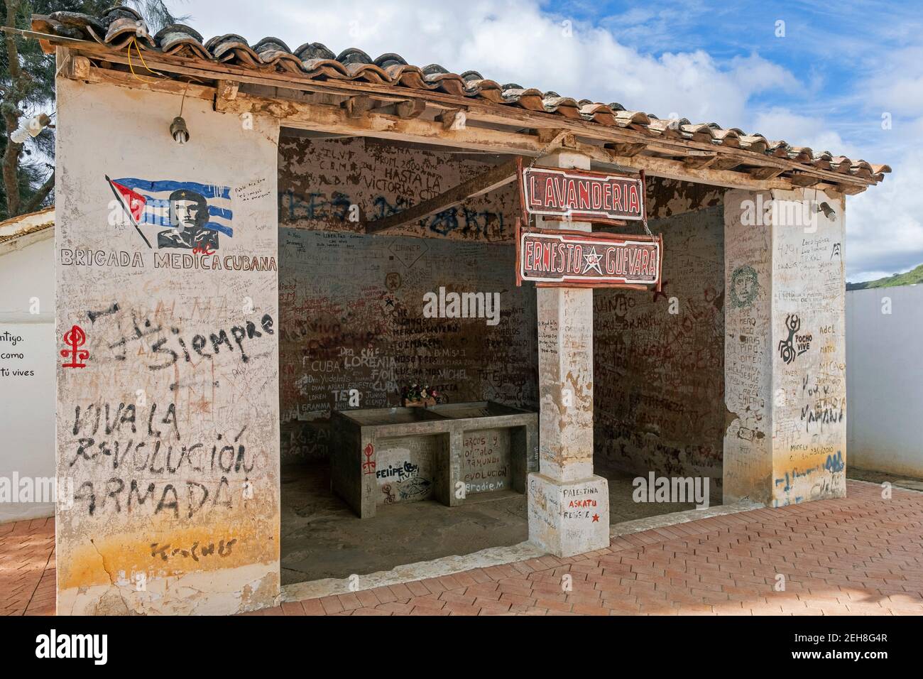 Lavanderia dove il corpo di Ernesto che Guevara è stato esposto pubblicamente dopo la sua morte nel 1967 nella città di Vallegrande, Santa Cruz, Bolivia Foto Stock