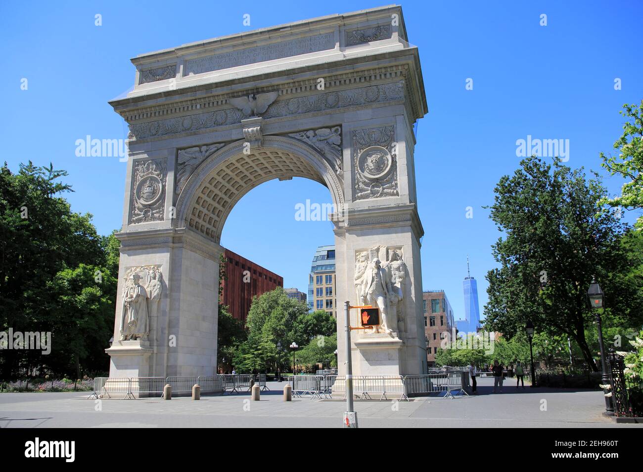 Washington Square Arch, Washington Square Park, Greenwich Village, Manhattan, New York City, STATI UNITI Foto Stock