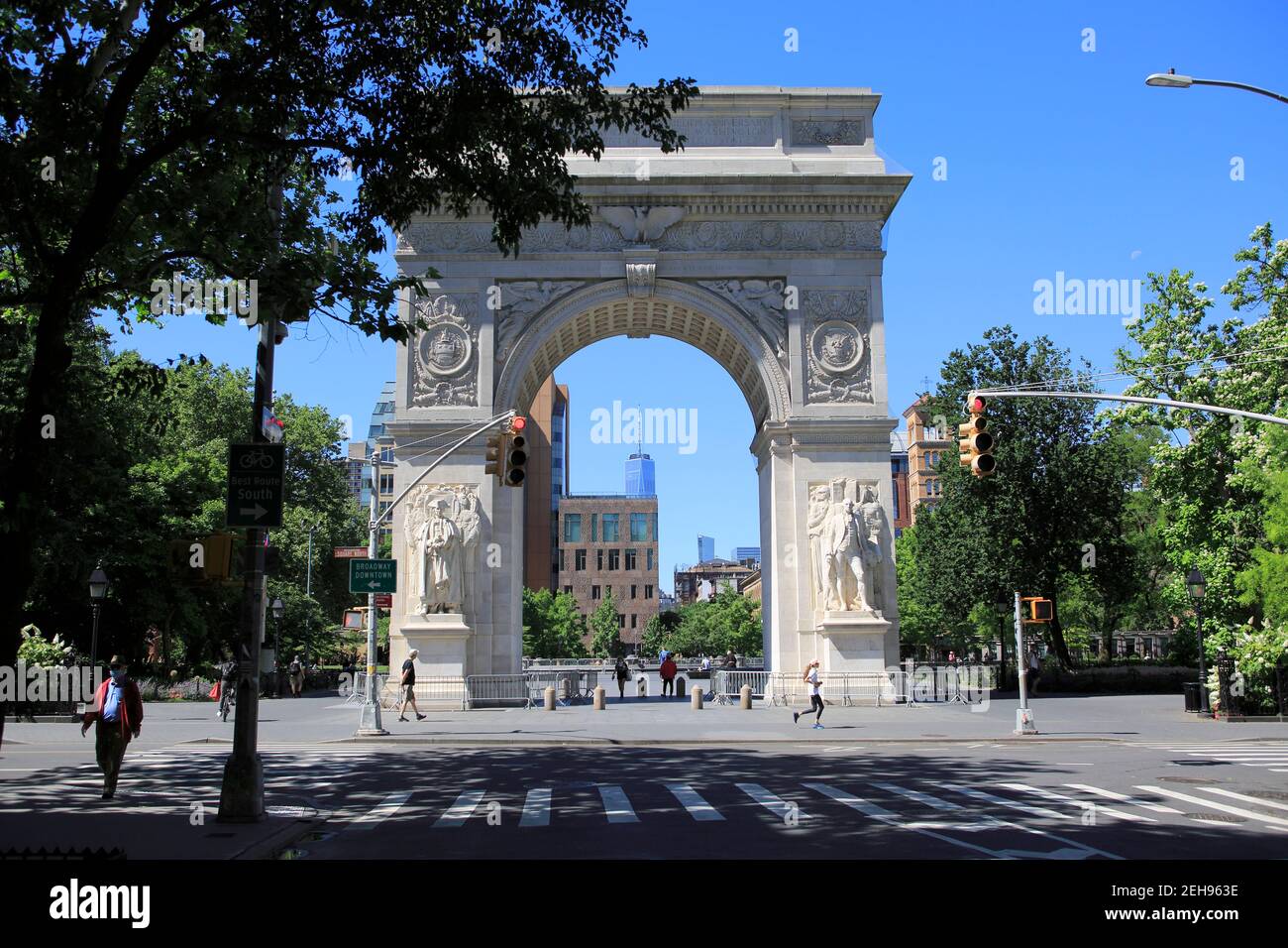 Washington Square Arch, Washington Square Park, Greenwich Village, Manhattan, New York City, STATI UNITI Foto Stock
