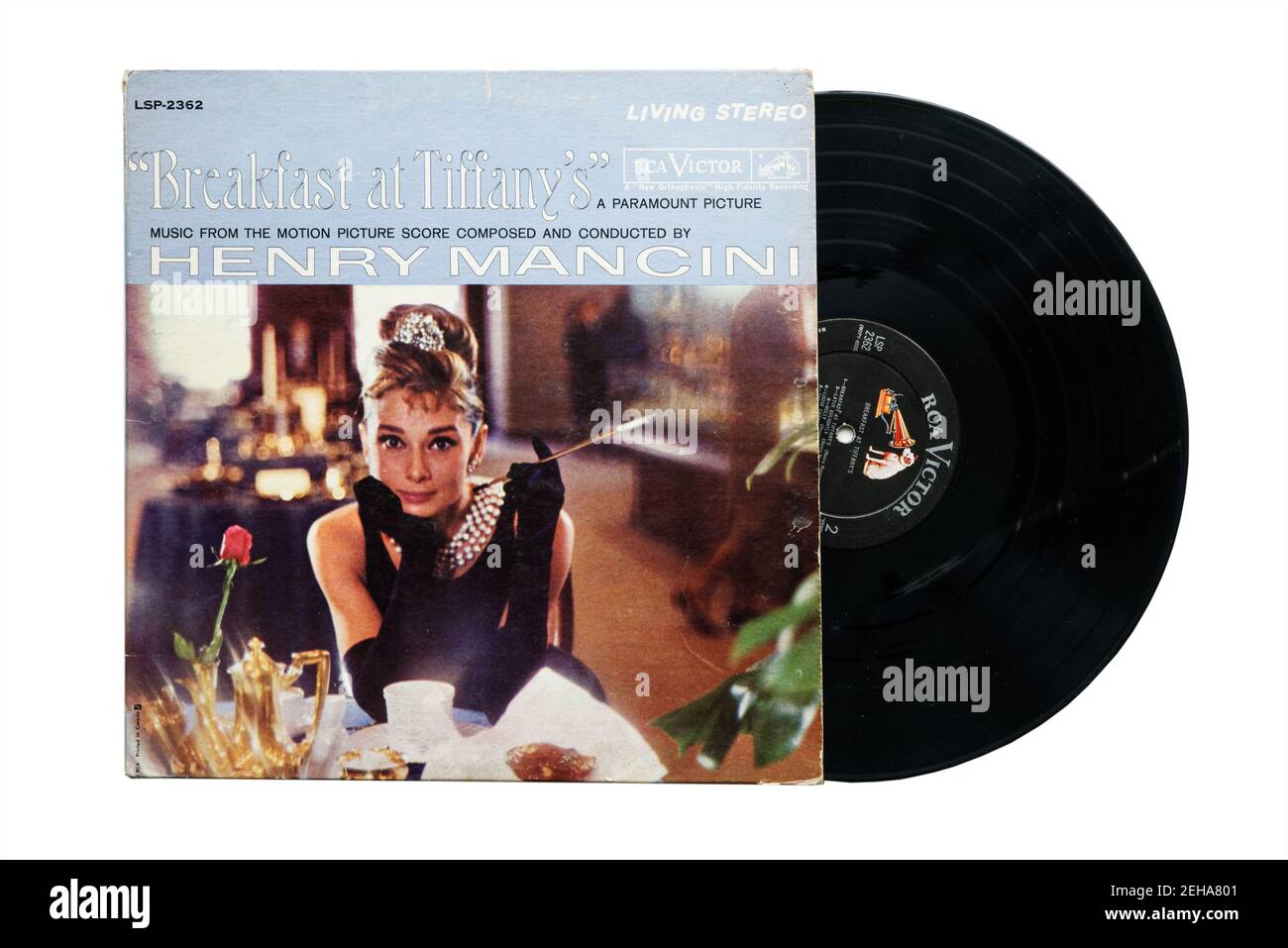 Prima colazione all'album di colonna sonora del film di Tiffany di Henry Mancini Foto Stock