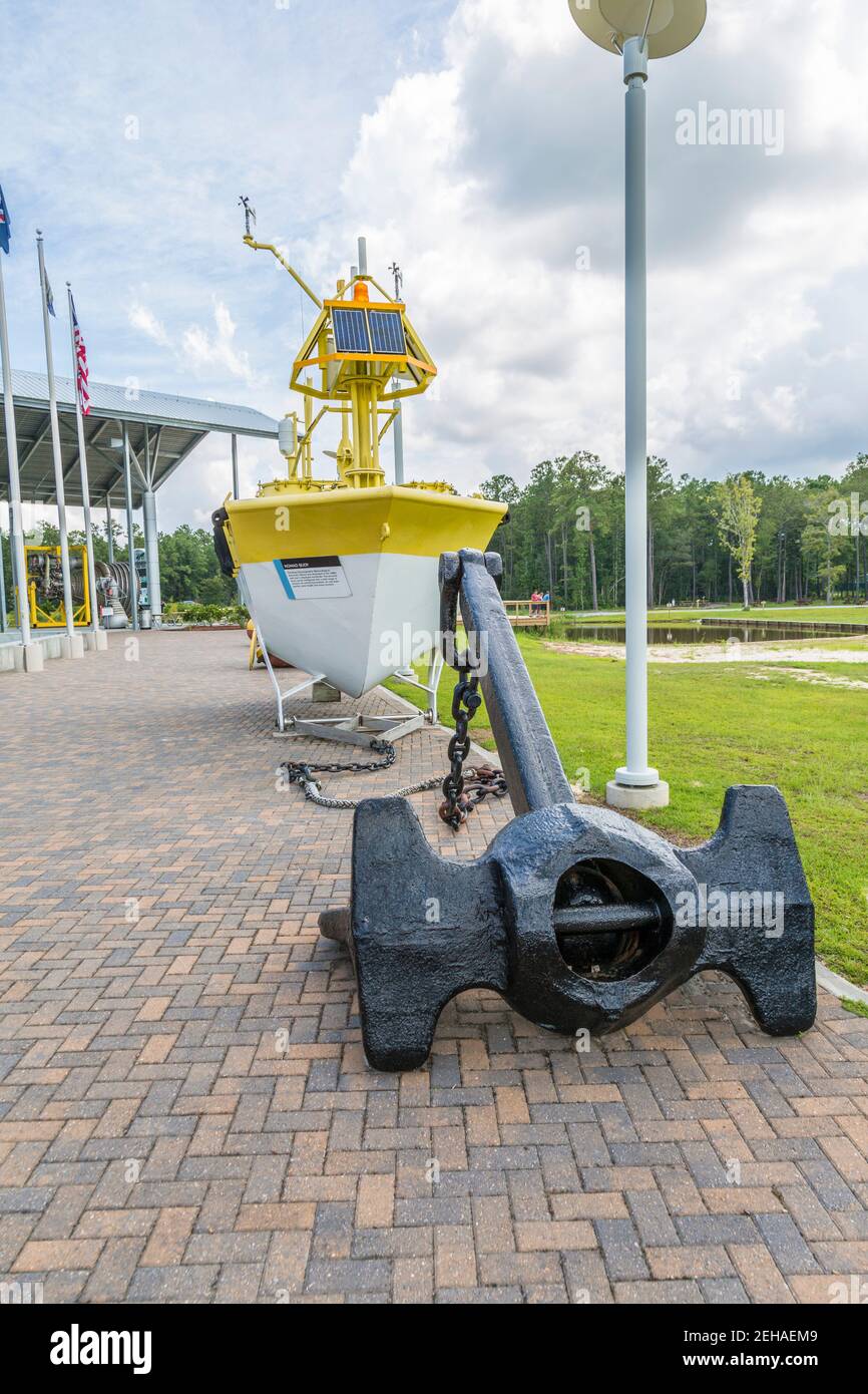 Boa nomade all'esterno del centro visitatori dell'Infinity Science Center presso il John C. Stennis Space Center, nella contea di Hamock, Mississippi Foto Stock