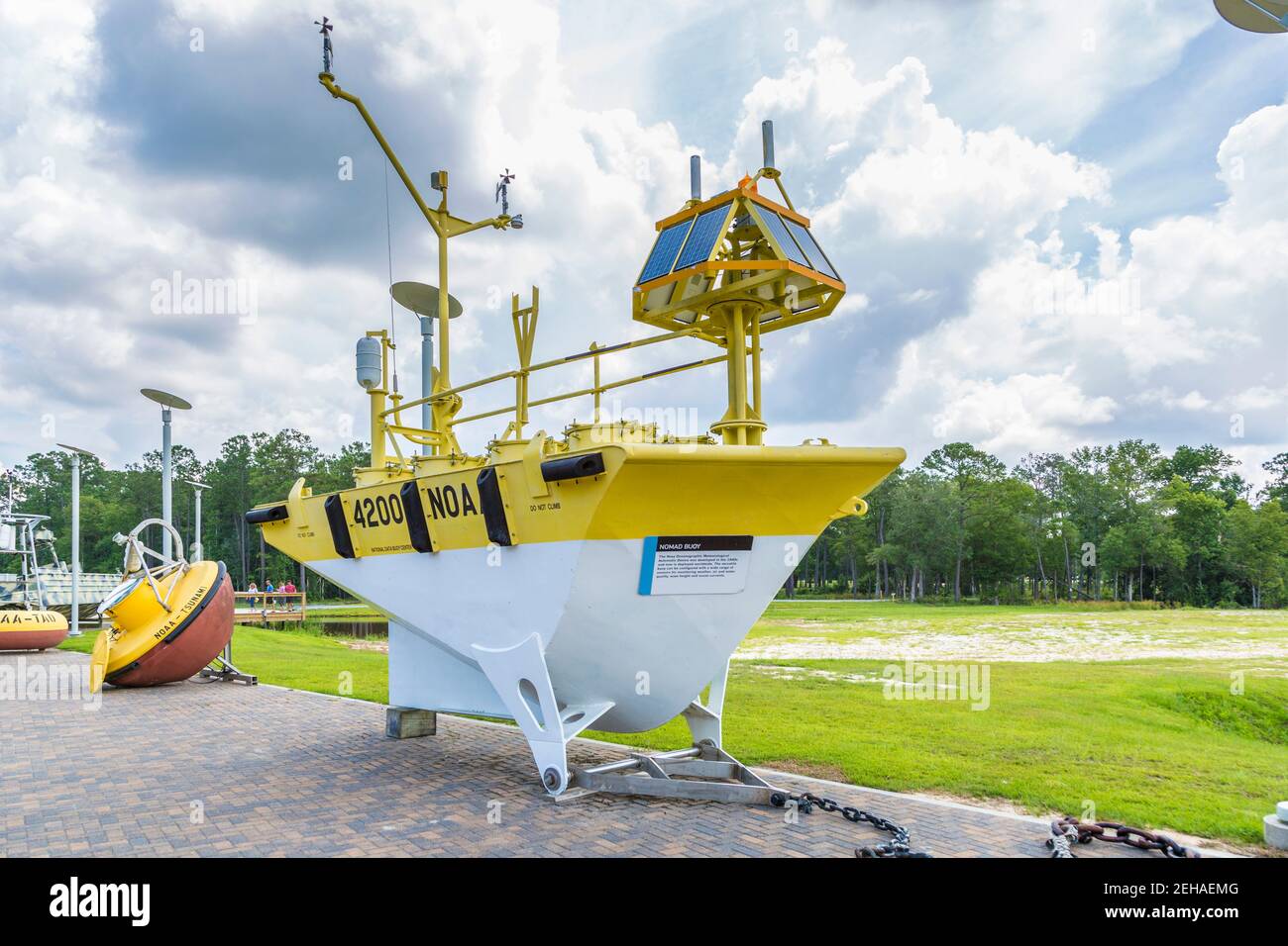 Boa nomade all'esterno del centro visitatori dell'Infinity Science Center presso il John C. Stennis Space Center, nella contea di Hamock, Mississippi Foto Stock