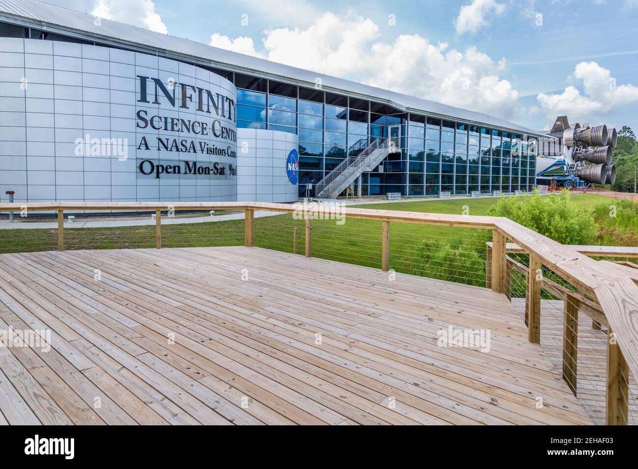 Centro visitatori Infinity Science Center presso il John C. Stennis Space Center, nella contea di Hamock, Mississippi Foto Stock Centro visitatori Infinity Science Center presso il John C. Stennis Space Center, nella contea di Hamock, Mississippi Foto Stock