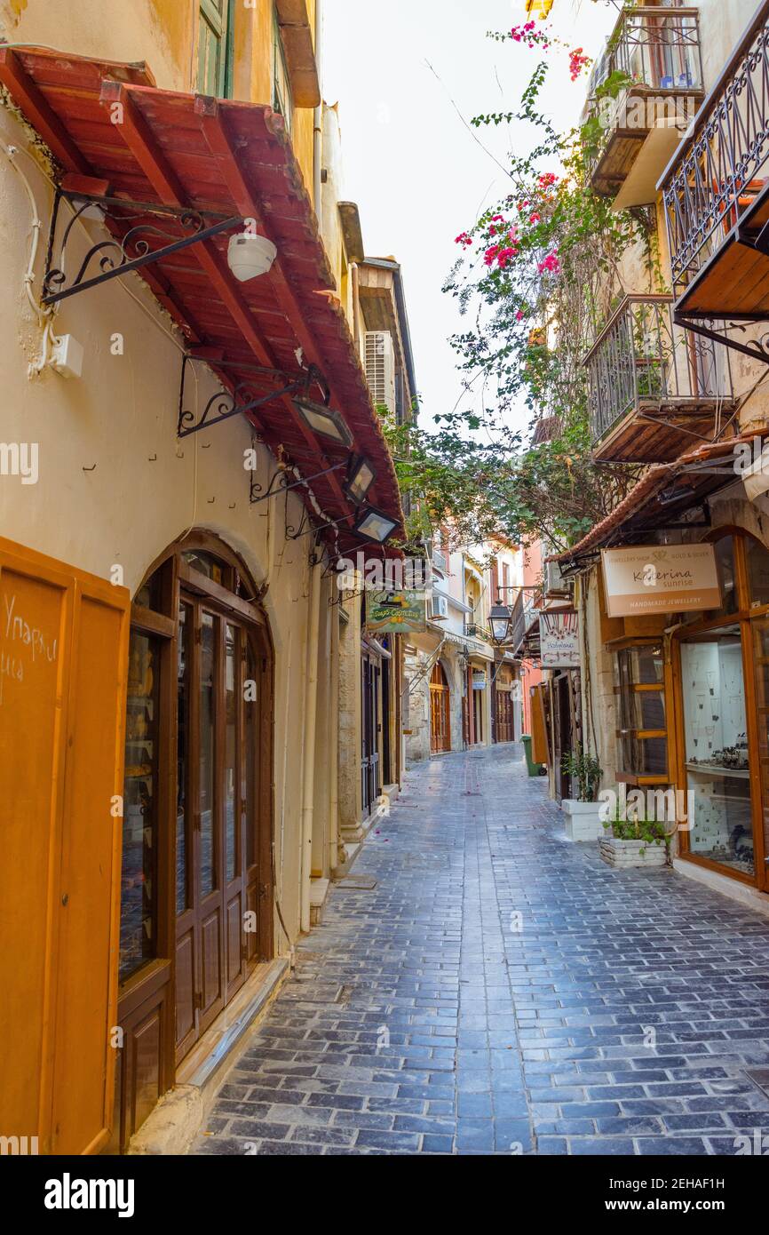 Città vecchia di Rethymno, Creta, Grecia Foto Stock