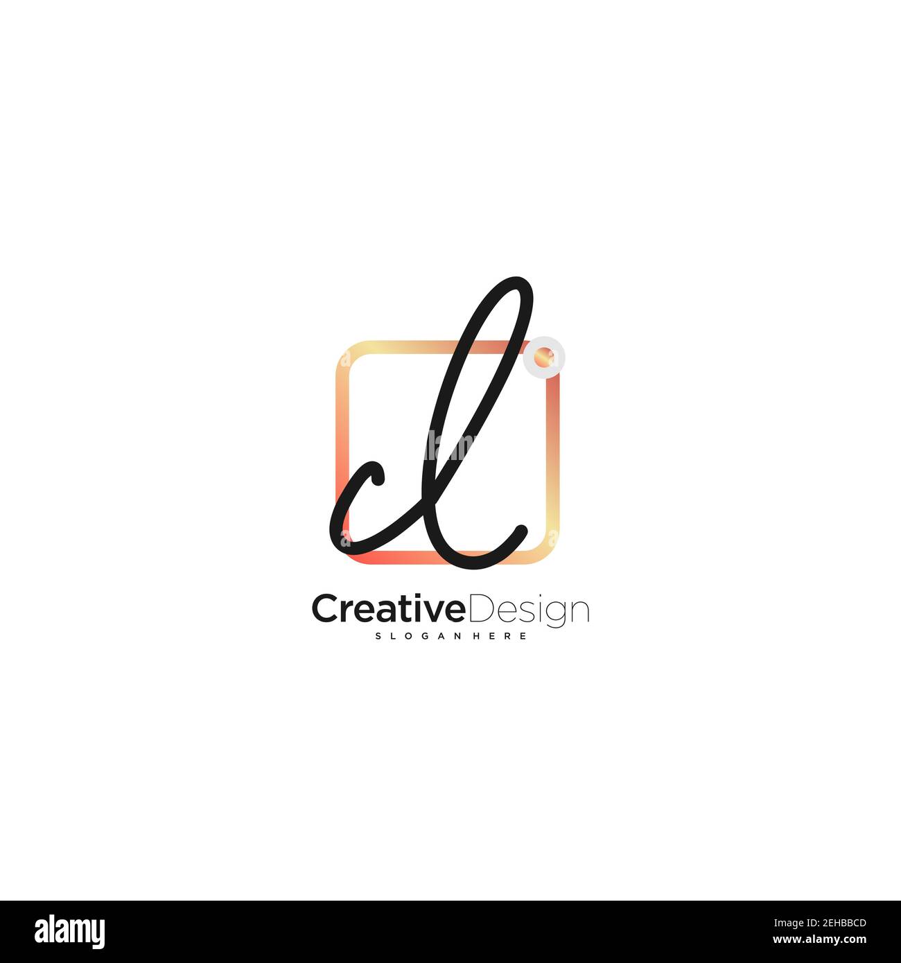 CL Initial Letter Handwriting logo Handled Colorful box vettoriale, logo per bellezza, cosmetici, matrimoni, moda e business, e altro Illustrazione Vettoriale