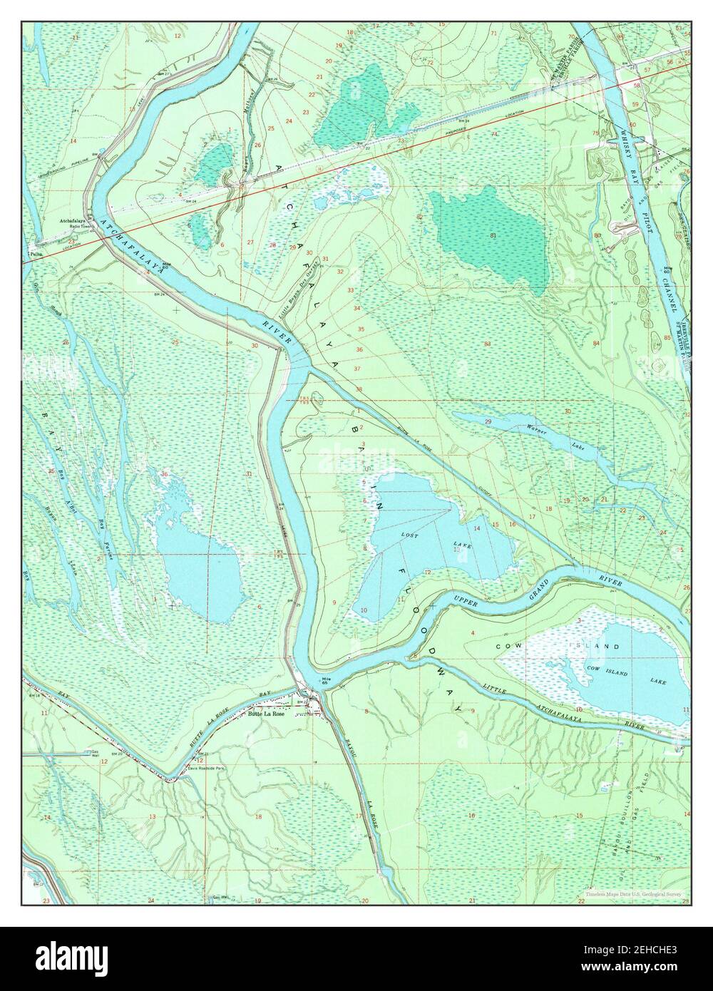 Butte la Rose, Louisiana, map 1968, 1:24000, United States of America by Timeless Maps, data U.S. Geological Survey Foto Stock