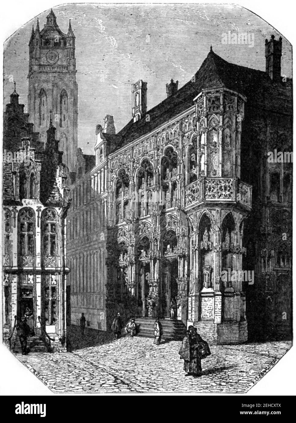 P91 L'HOTEL DE VILLE, GAND. Foto Stock