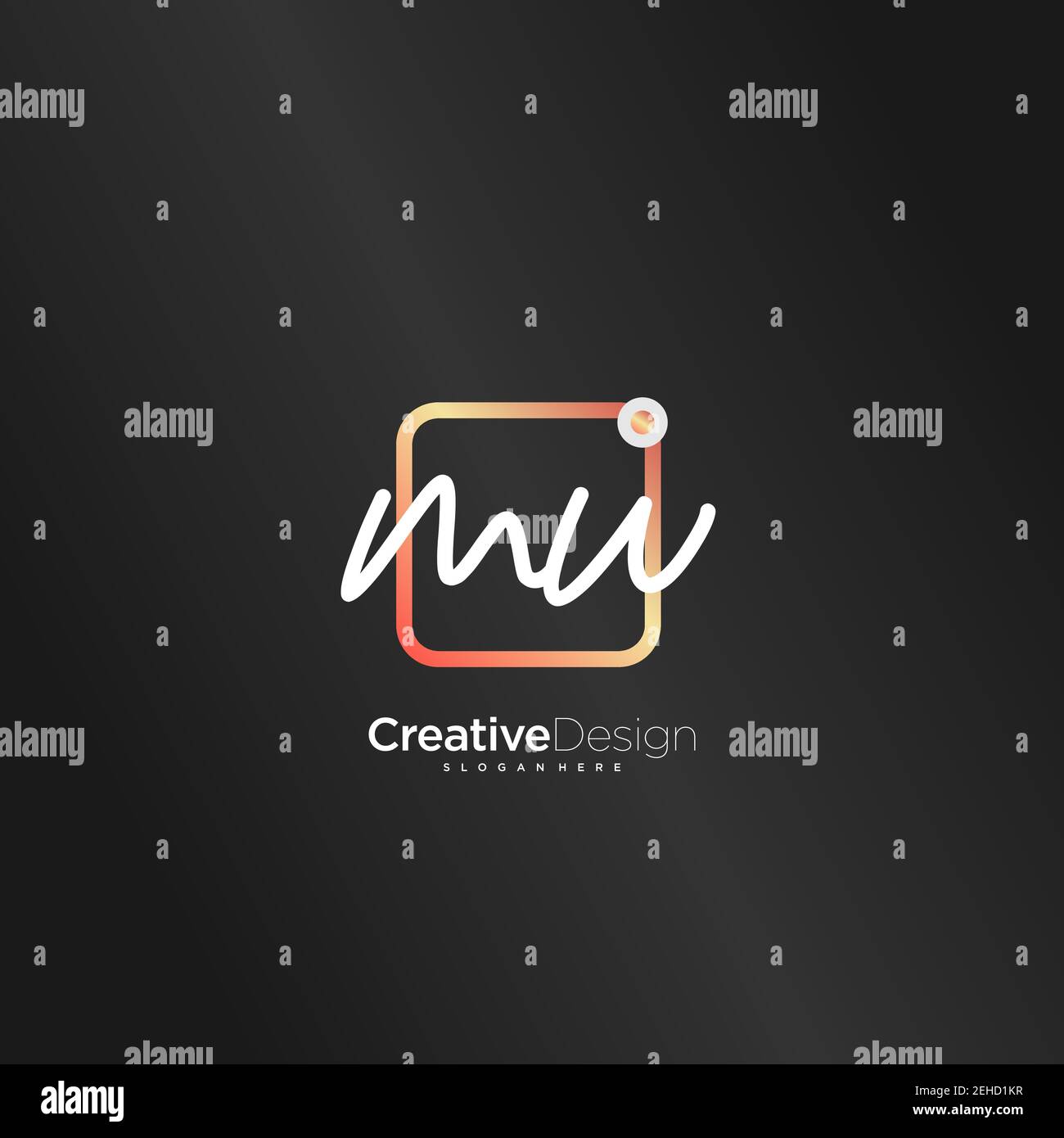 MW Initial Letter Handwriting logo vettoriale colorato disegnato a mano, logo per bellezza, cosmetici, matrimoni, moda e business, e altro Illustrazione Vettoriale