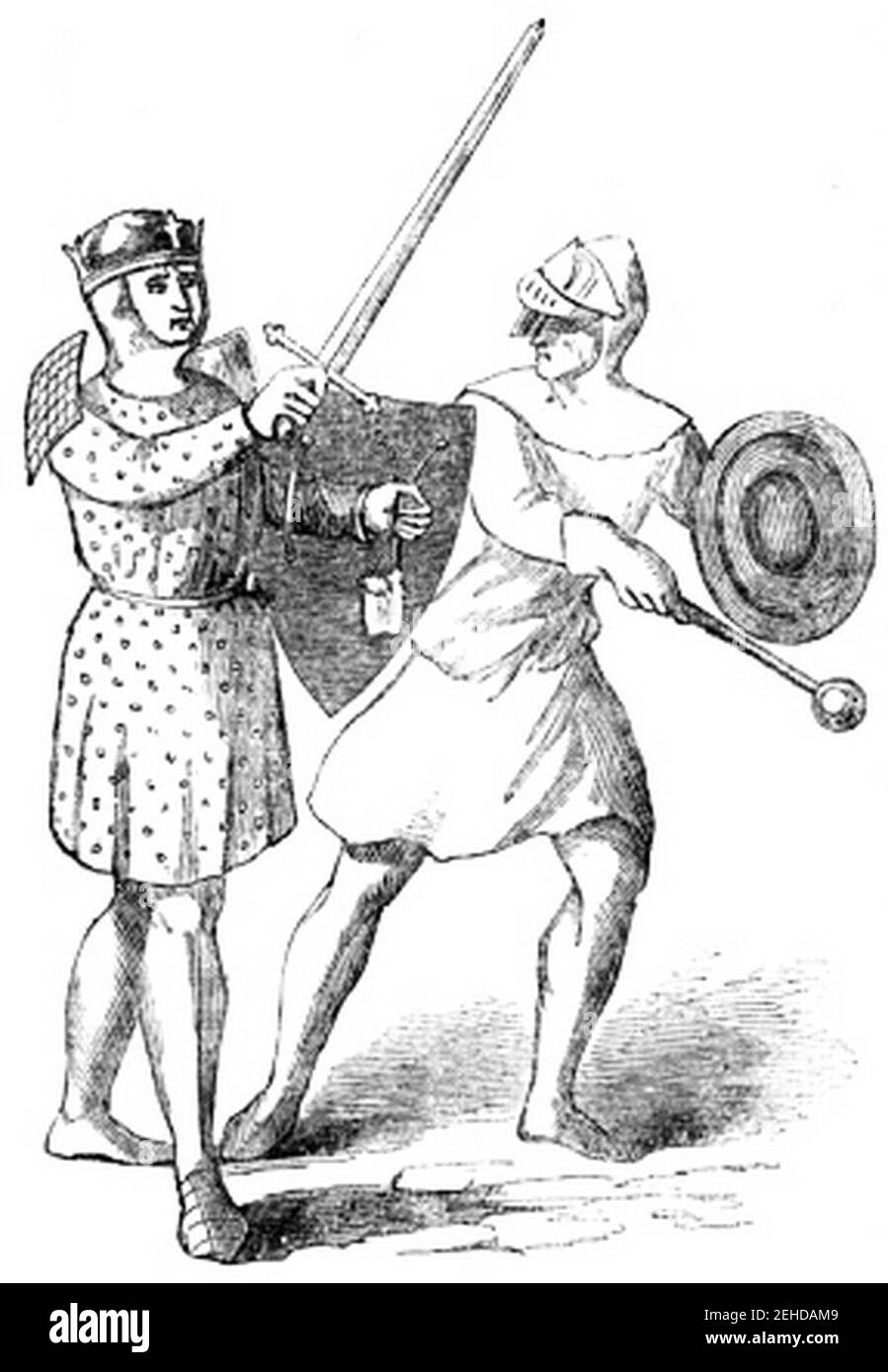 P452-Re e Armour-Bearer-13 ° secolo. Foto Stock