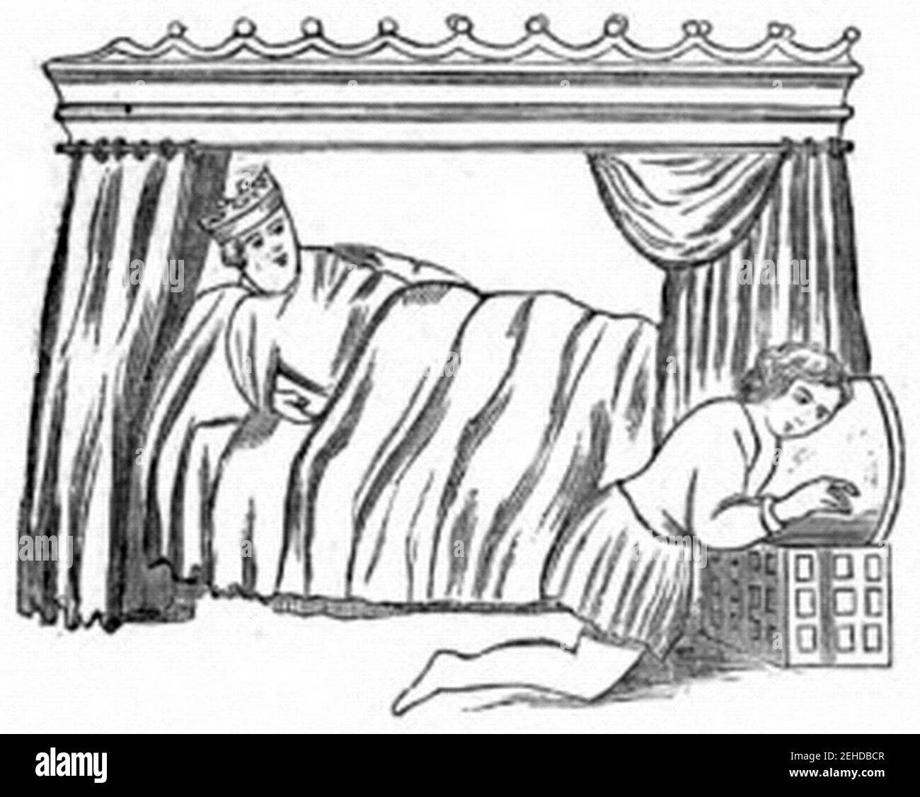 P476- A-Letto del 13 ° secolo. Foto Stock