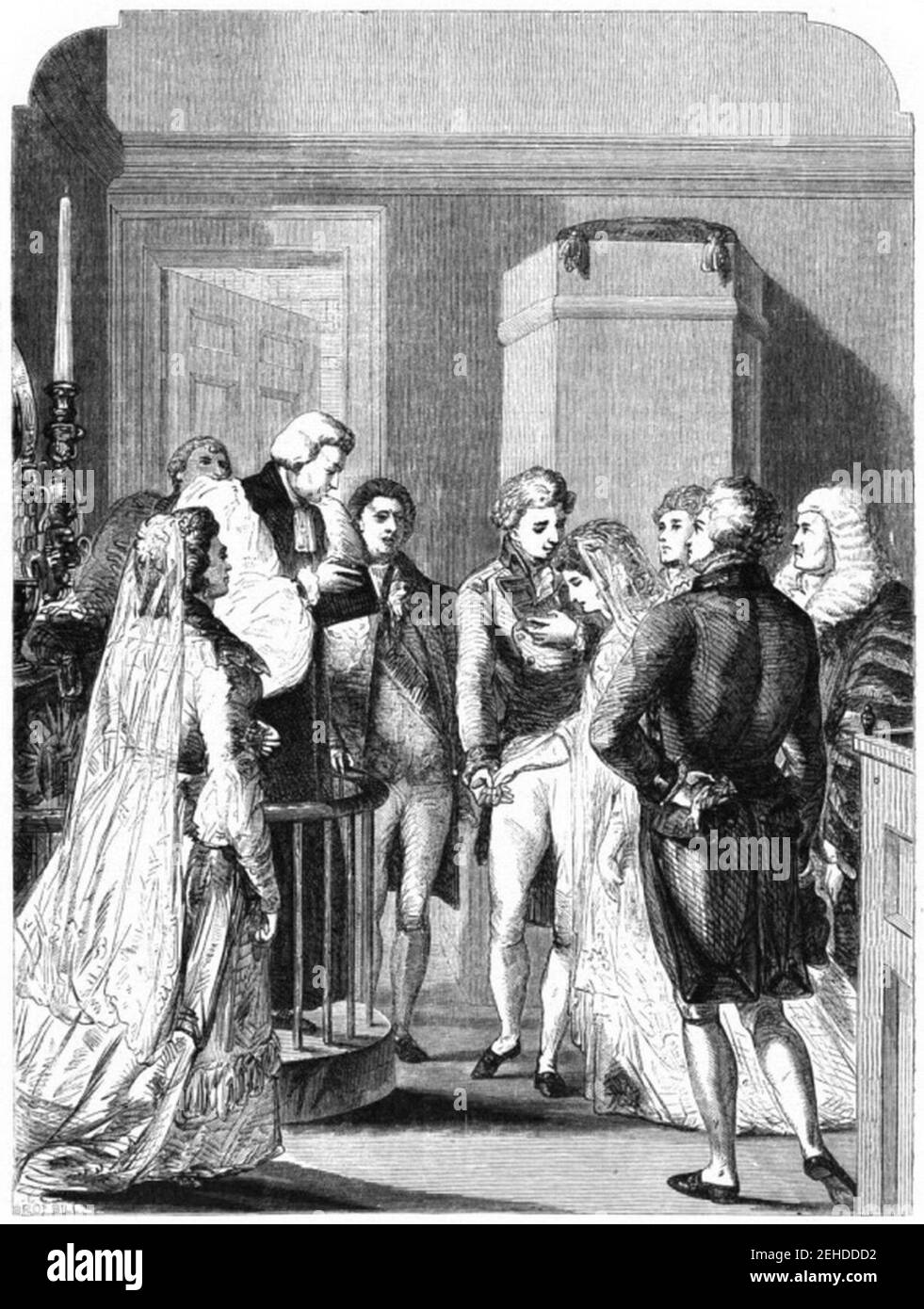 P601 MATRIMONIO DEL SUO ROYAL HIGHNESS IL DUCA DI YORK NELLA CHAPEL ROYAL, ST. JAMES 1792. Foto Stock