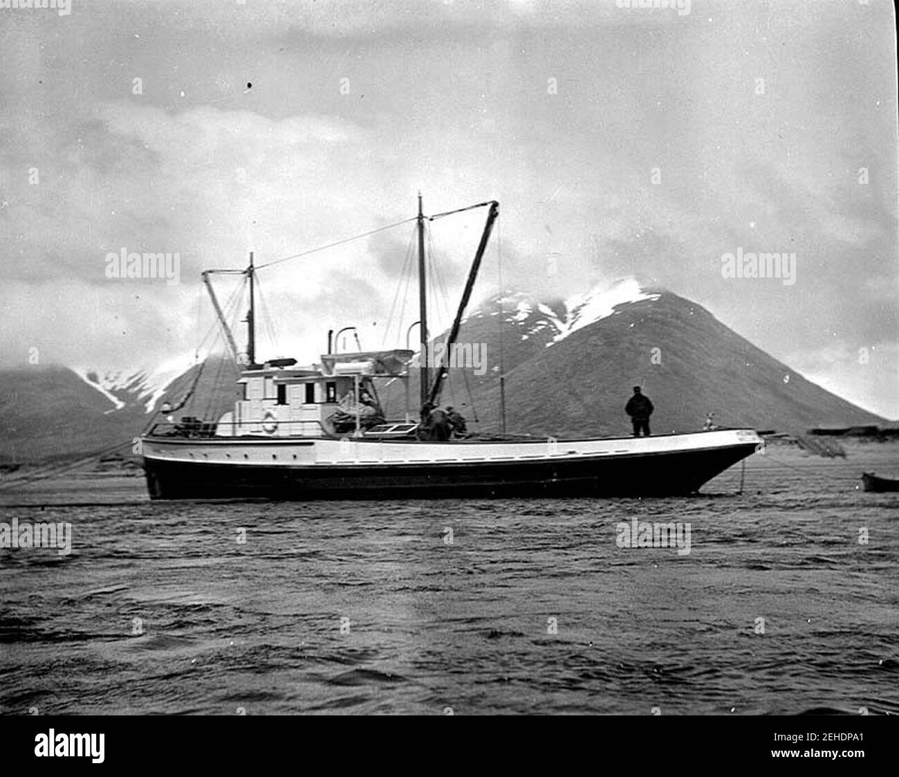 Pacific American pesca cannery nave KENMORE, King Cove, Alaska, maggio 1912 (COBB 237). Foto Stock