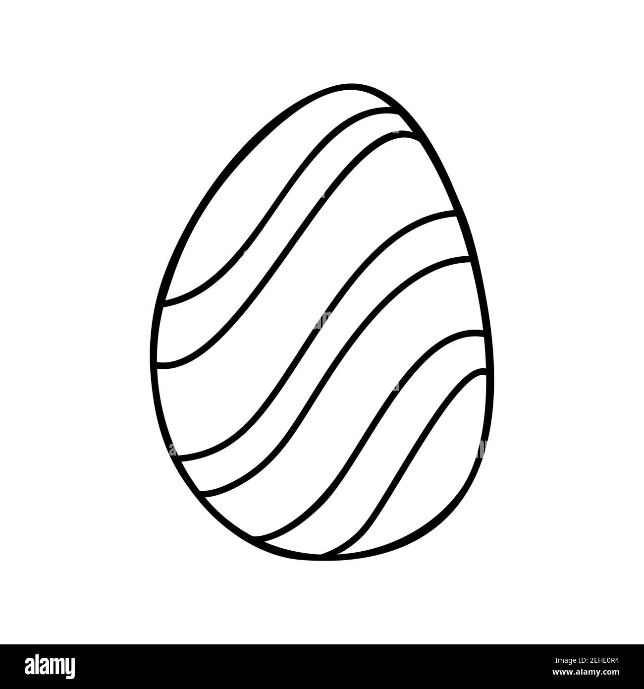 L'illustrazione del doodle dell'uovo di Pasqua isolata su uno sfondo bianco. Illustrazione Vettoriale