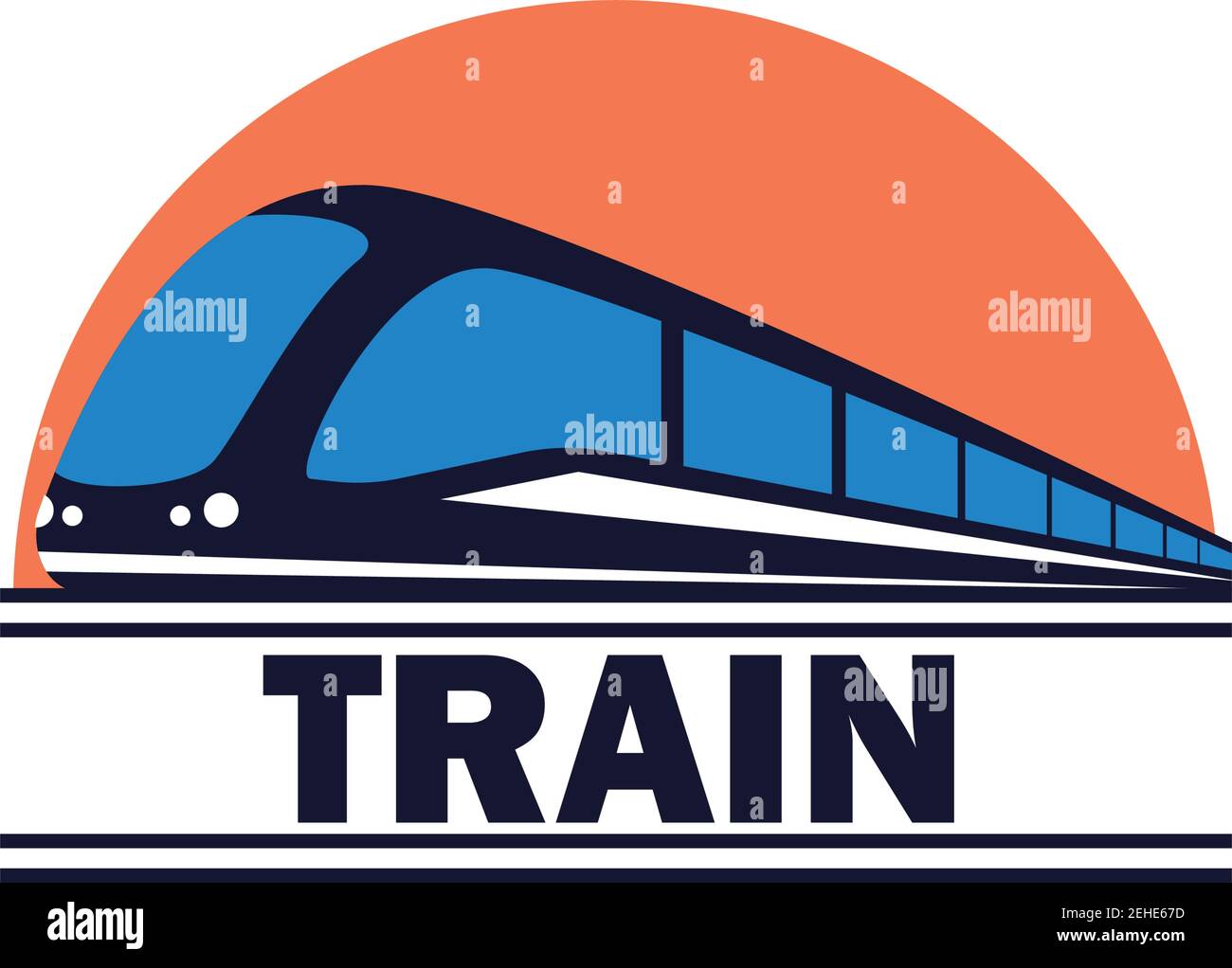 logo ferroviario isolato su sfondo bianco. illustrazione vettoriale Illustrazione Vettoriale