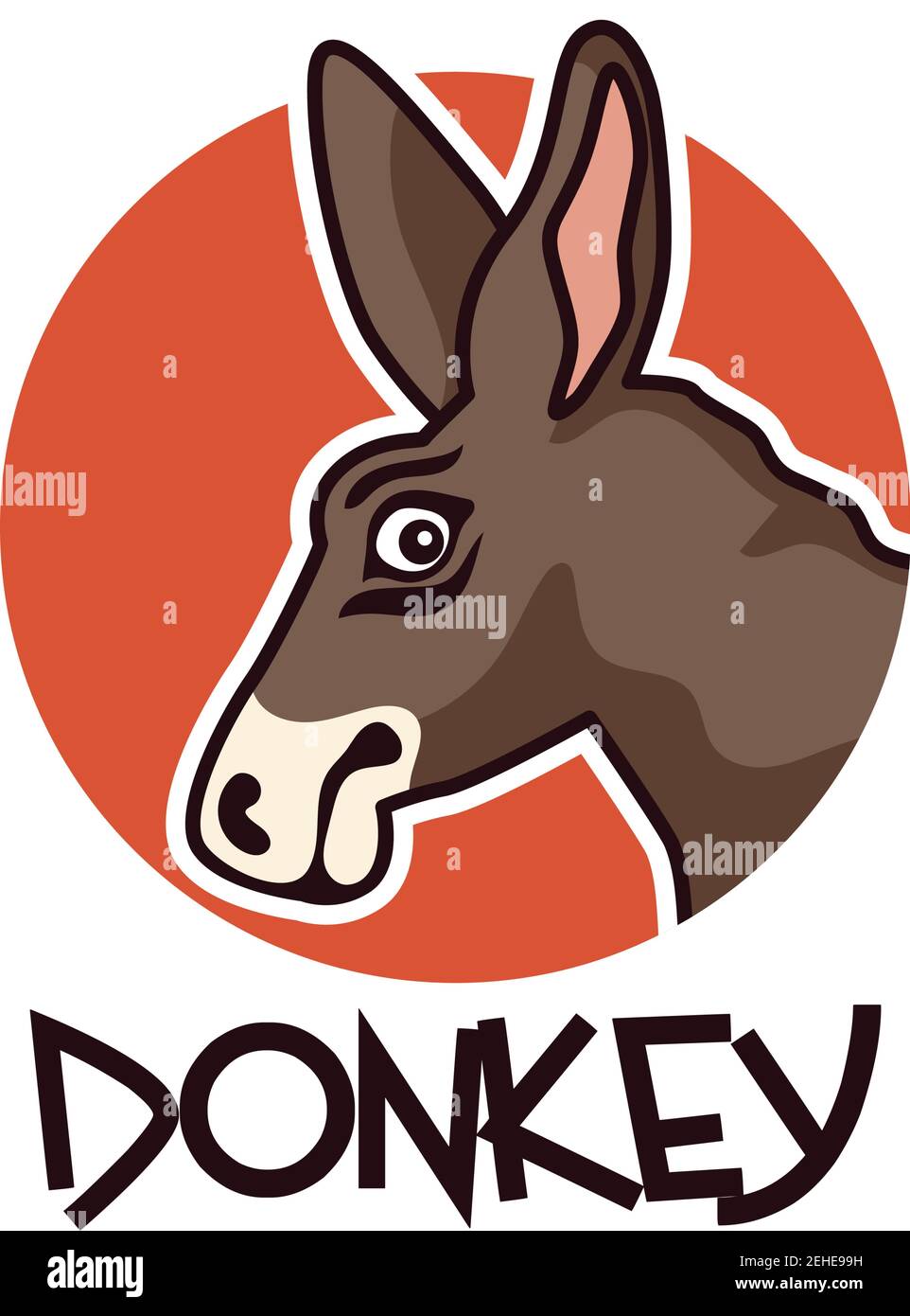 logo asino isolato su sfondo bianco. illustrazione vettoriale Illustrazione Vettoriale