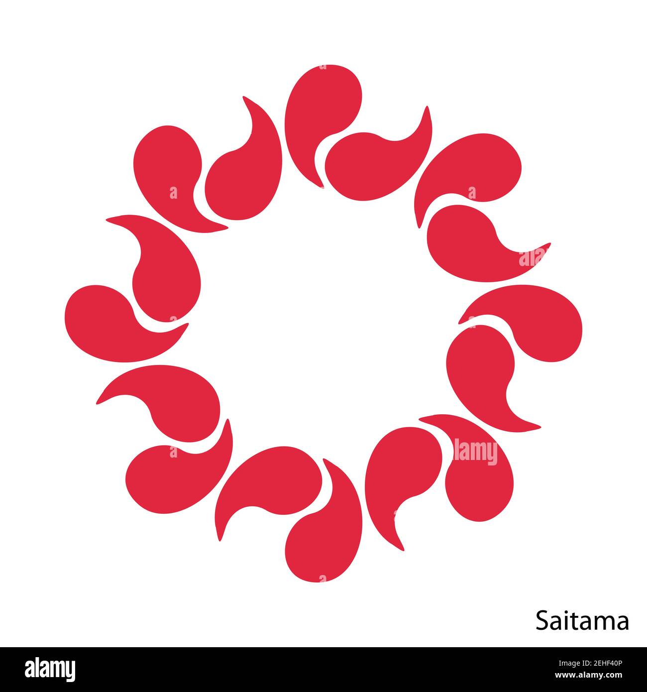 Lo stemma di Saitama è una prefettura giapponese. Emblema araldico vettoriale Illustrazione Vettoriale