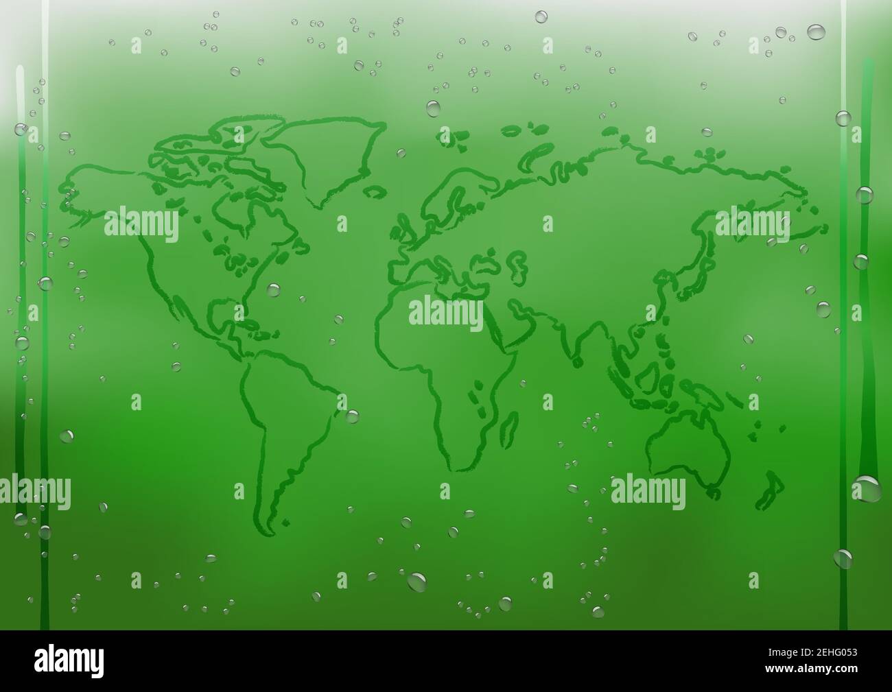 mappa disegnata con un dito sfondo verde pioggia Illustrazione Vettoriale