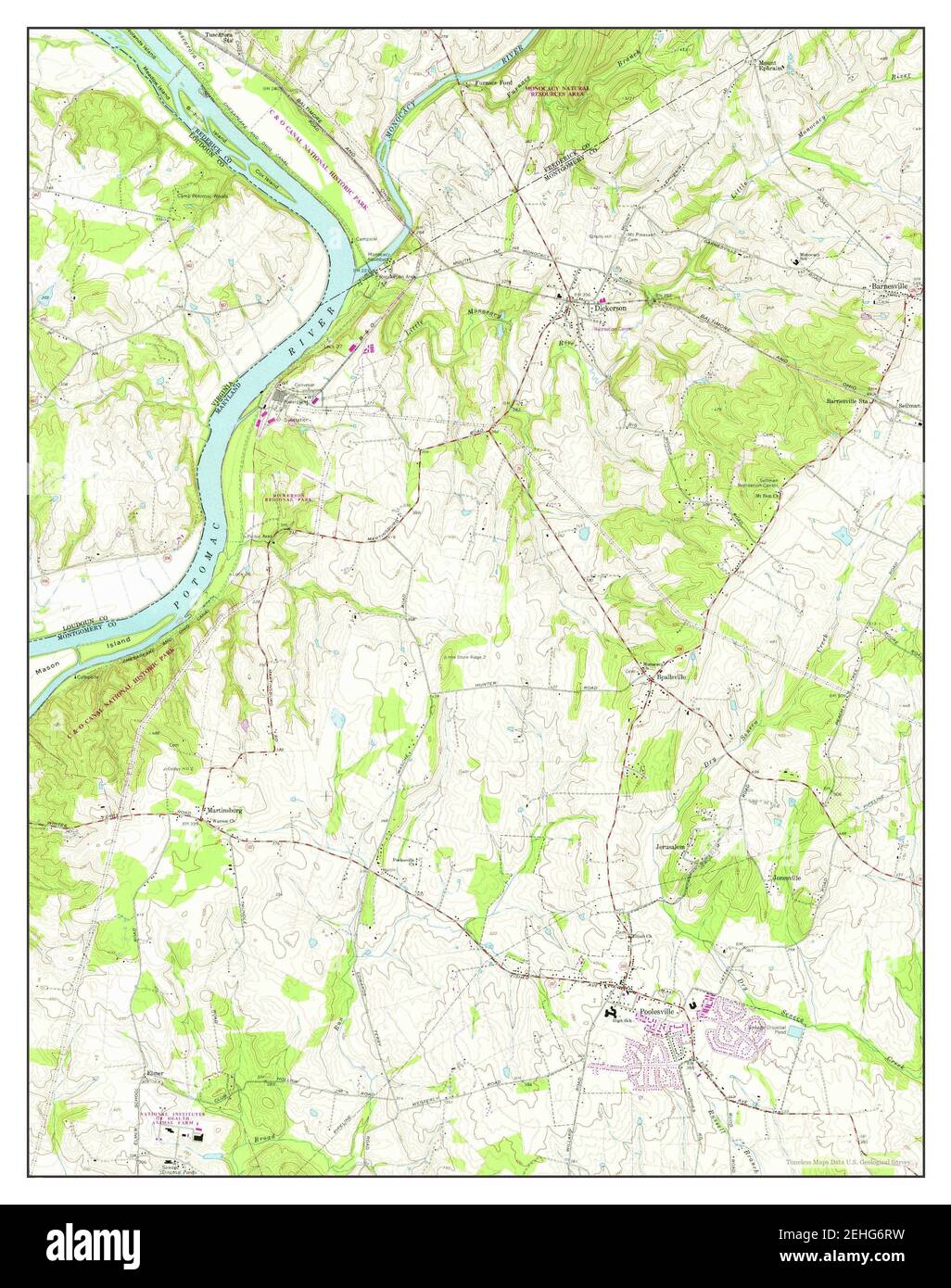 Poolesville, Maryland, mappa 1970, 1:24000, Stati Uniti d'America da Timeless Maps, dati U.S. Geological Survey Foto Stock