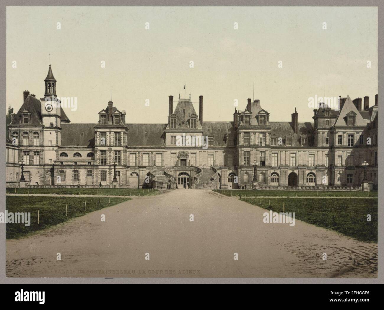 Palais de Fontainebleau. La Cour des Adieux Foto Stock