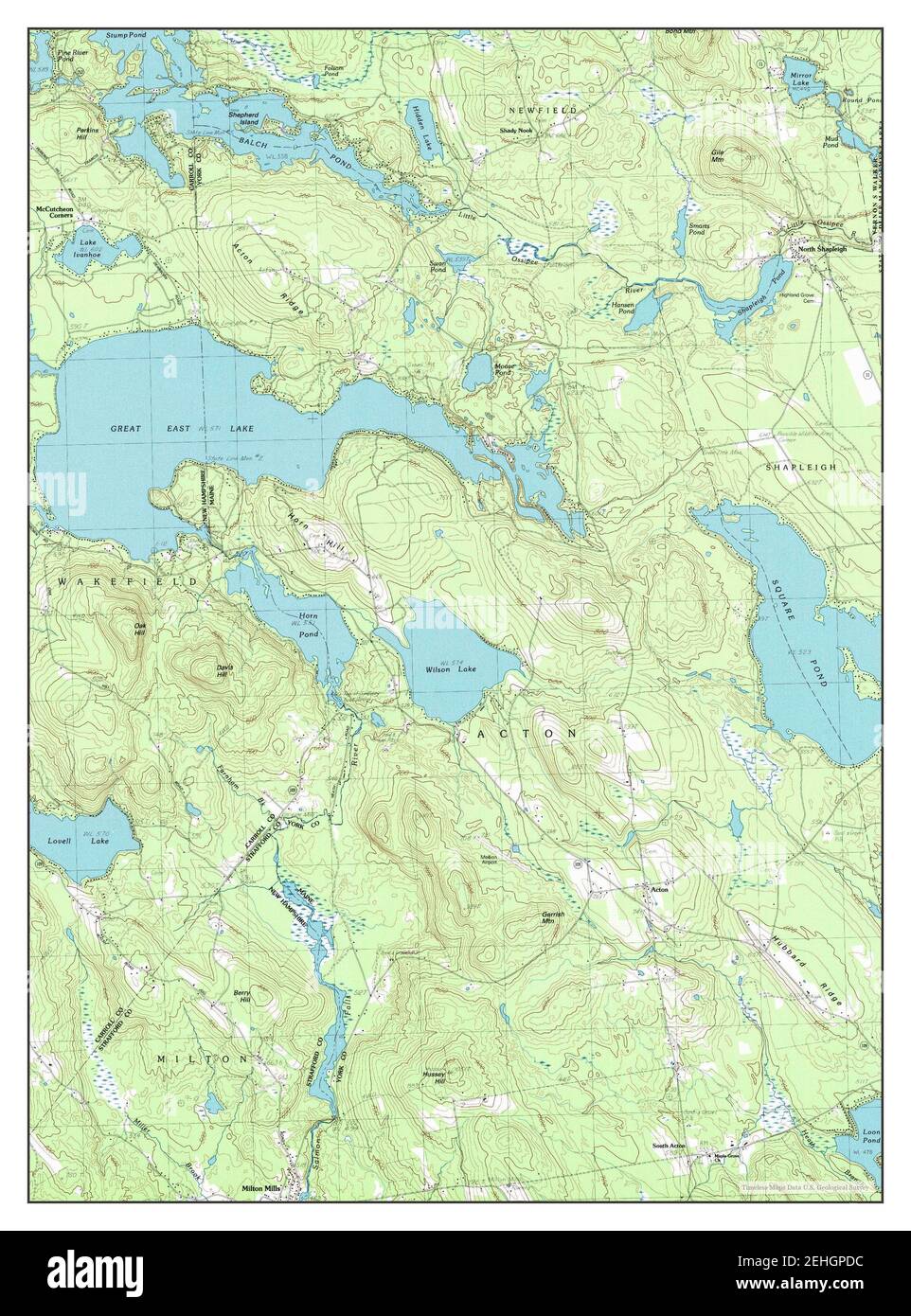 Great East Lake, Maine, map 1995, 1:24000, United States of America by Timeless Maps, data U.S. Geological Survey Foto Stock