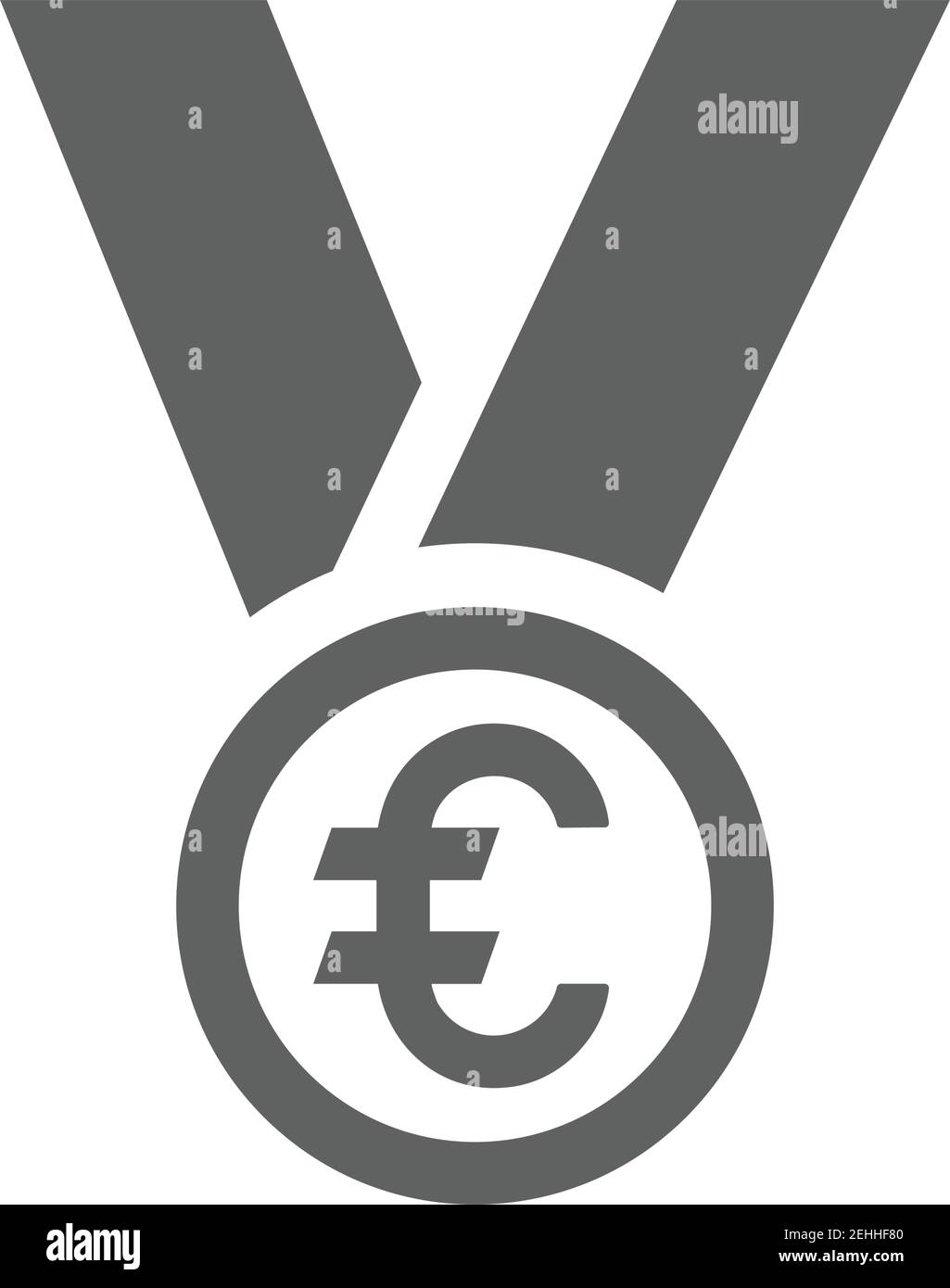 Icona medaglia d'euro. Bel disegno e vettore completamente editabile per commerciale, supporti di stampa, web o qualsiasi tipo di progetto. Illustrazione Vettoriale