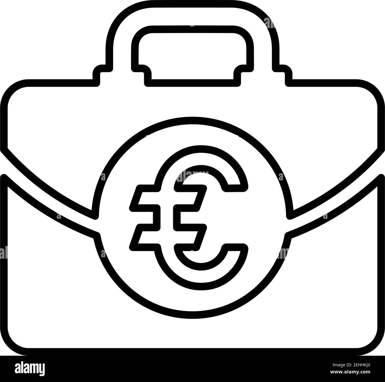 Icona della borsa Euro. Ben organizzato e modificabile Vector design utilizzando in scopi commerciali, supporti di stampa, web o qualsiasi tipo di progetto. Illustrazione Vettoriale