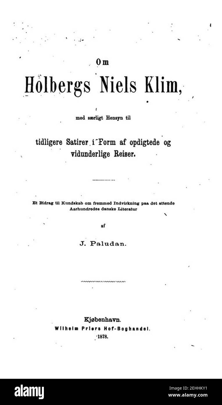 Paludan - Holbergs Niels Klim. Foto Stock