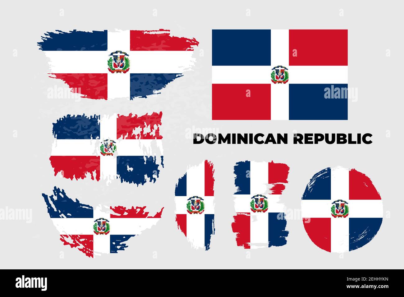Giorno di indipendenza del paese della Repubblica Dominicana. Flag astratto in forma Illustrazione Vettoriale