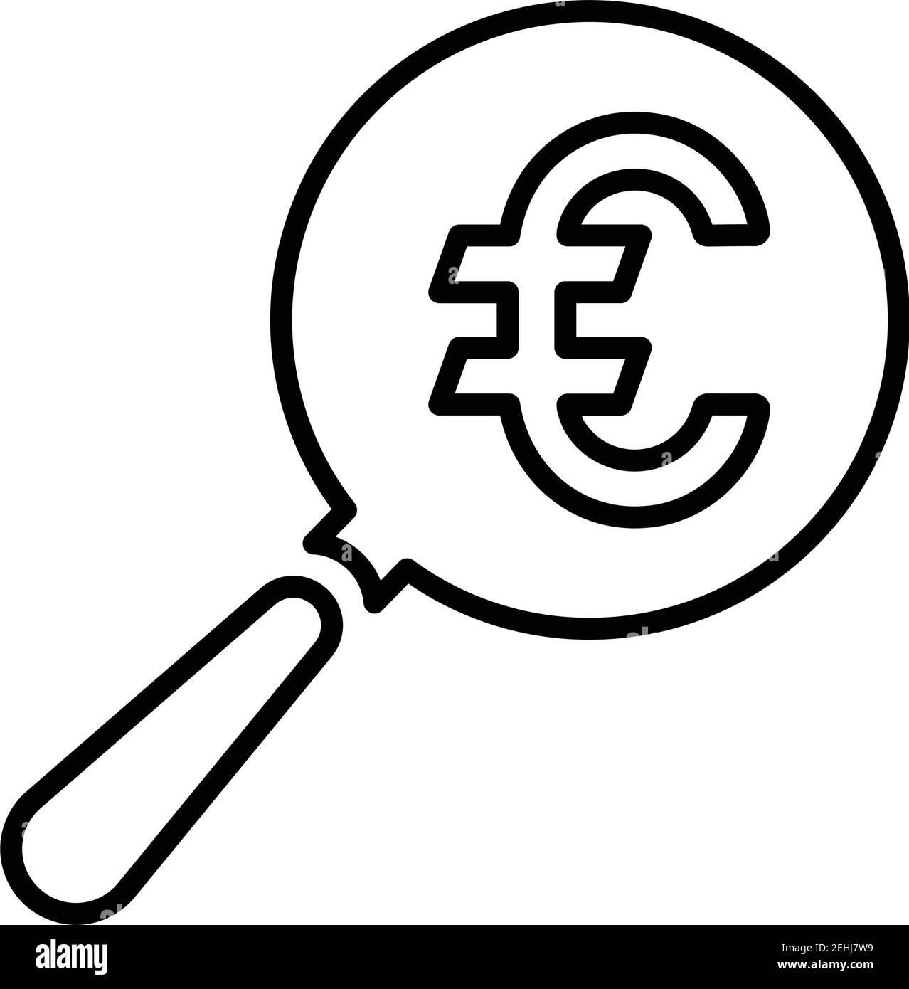 Euro audit, icona trova. Ben organizzato e modificabile Vector design utilizzando in scopi commerciali, supporti di stampa, web o qualsiasi tipo di progetto. Illustrazione Vettoriale