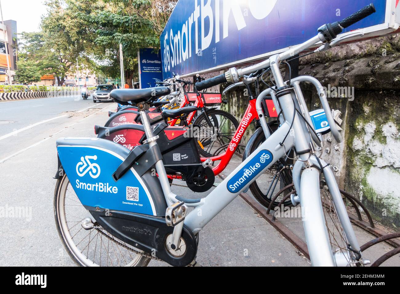 Programma di condivisione di biciclette Smartbike a Chennai, Tamil Nadu, India Foto Stock