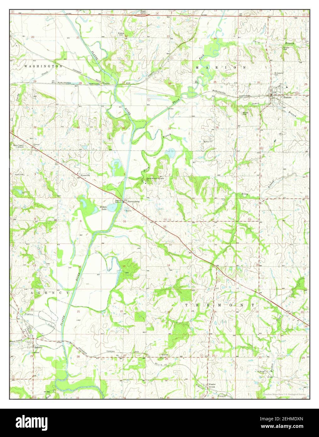 Agenzia, Missouri, mappa 1971, 1:24000, Stati Uniti d'America da Timeless Maps, dati U.S. Geological Survey Foto Stock