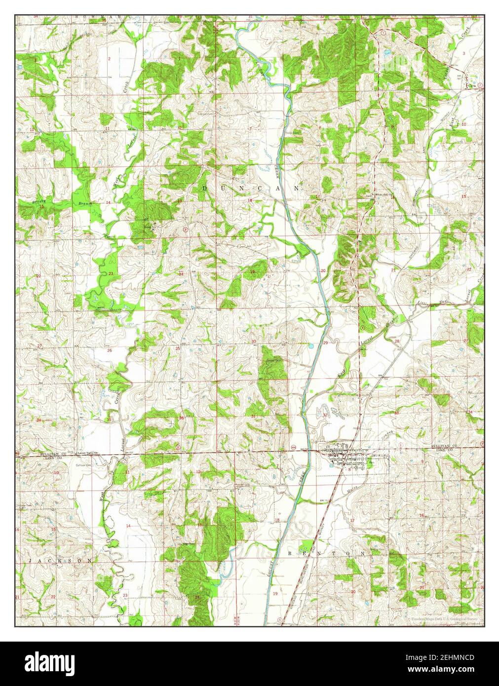 Browning, Missouri, mappa 1964, 1:24000, Stati Uniti d'America da Timeless Maps, dati U.S. Geological Survey Foto Stock